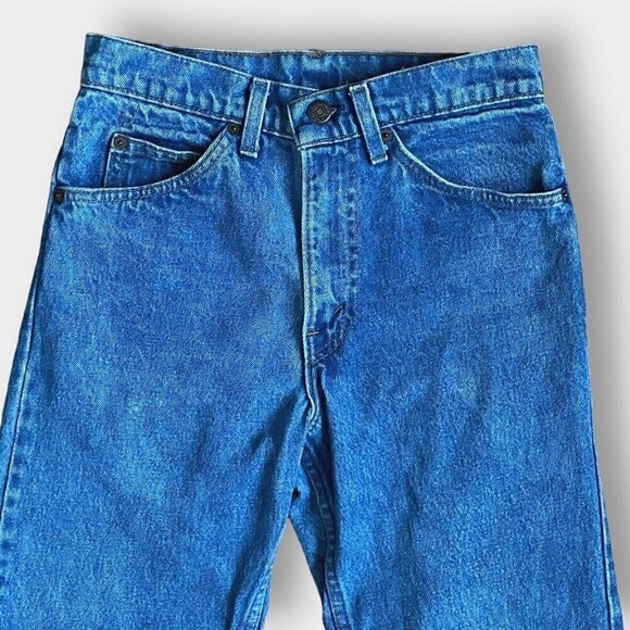 Vintage 1980s Levis 536 Womens Jeans 27x27 High Waist Raw Hem Denim Orange Tab - Picture 4 of 16